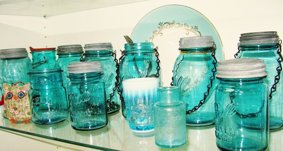 vintage blue ball jars
