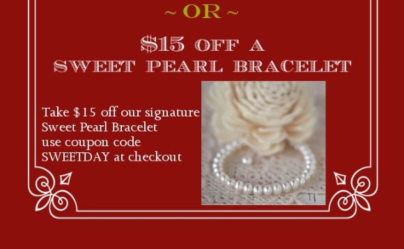 $15 off a sweet pearl bracelet.